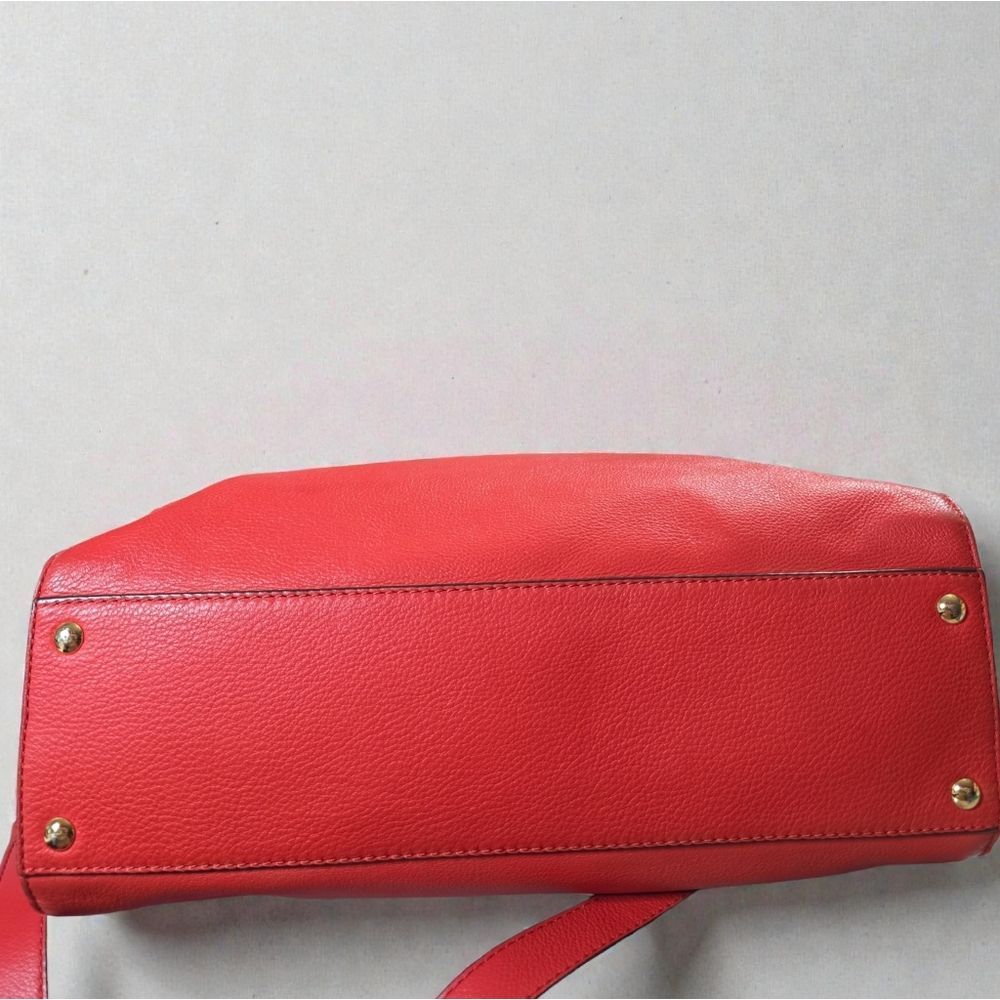 Michael Kors Hamilton Satchel Mandarin Orange Pebbled Leather Gold Hardware  EUC - Picture 6 of 15